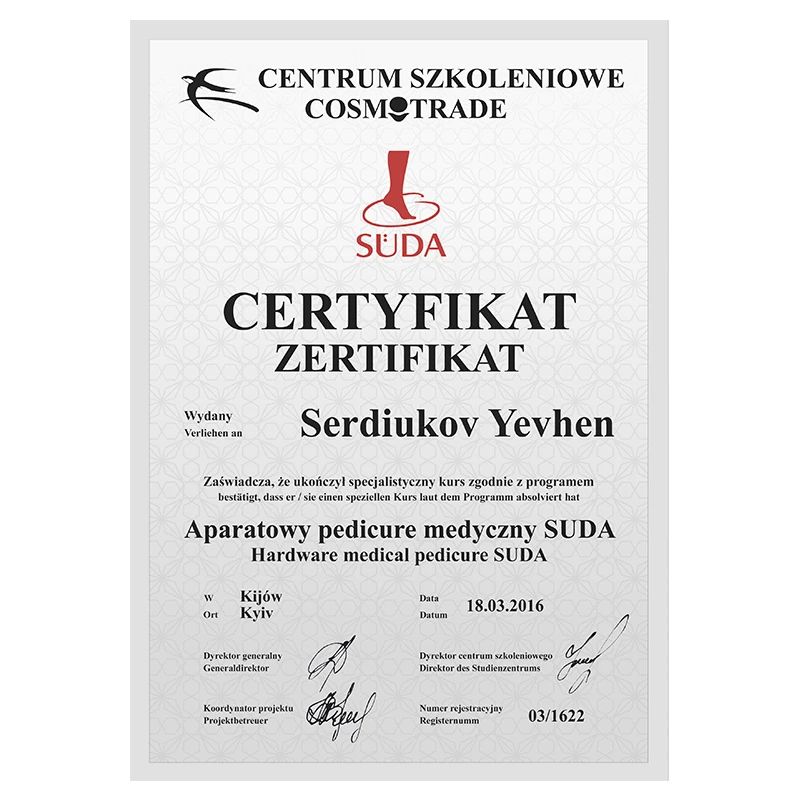 Kosmotreid. Pedicure medyczny aparatowy
